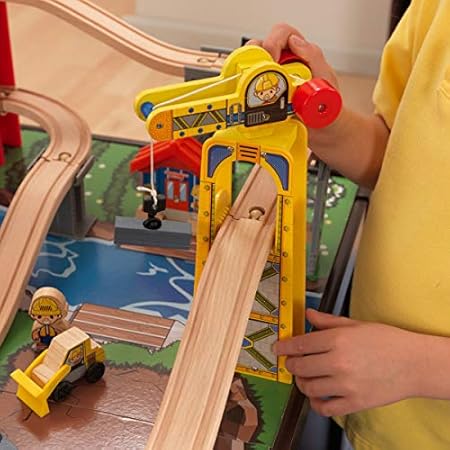 kidkraft metropolis train set & table with 100 accessories included