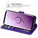 ERAGLOW Wallet Case Compatible with Samsung Galaxy S9, Purple, Card Slots & Kickstand