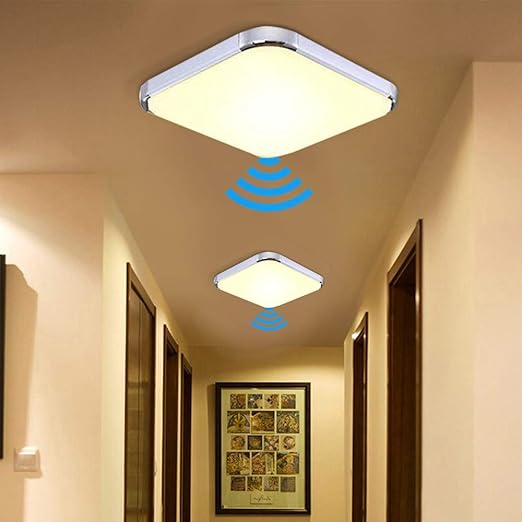 MYHOO 12W LED Sensor Deckenleuchte Ultraslim Deckenlampe LED Radar Sensorleuchte mit