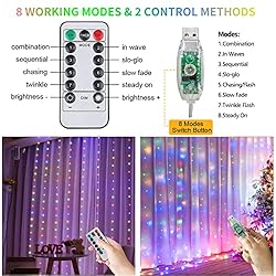 Curtain String Lights, USB Powered Hanging Fairy
