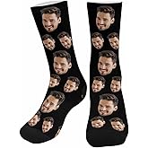 Custom Face Socks with Photo 5 Face Personalized Funy Dad Sock for Men on Christmas