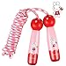 SMOMSPLUS Jump Rope for Kids - Natural Wooden Handles - 9ft Thick Cotton Skipping Rope, Best for Girls and Boys Fitness and Jumping Exercise, Rabbits