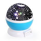 Night Light Lamp LESHP Sky Romantic Baby Star Nightlight Projector with 360 Degree Rotation 4 LED Bulbs 9 Light Color Changing for Kids Baby Bedroom Christmas Gifts