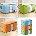 Yosoo 3-Piece Large Bamboo Charcoal Clothes Quilt Pillow Blanket Zip Foldable Storage Bag Box Organizers Container Box Assorted Colors