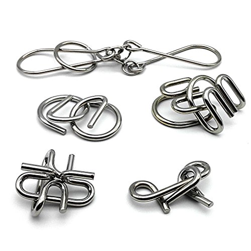 Zooshine 18 Sets Metal Brain Puzzles Teasers IQ Toys,Metal Puzzles