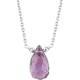 Shivangi Gems Pear Shaped Teardrop Crystal Necklace, Pendant Necklace Natural Gemstone Necklace, Everyday Wear, Adjustable Length 16 + 2 inch