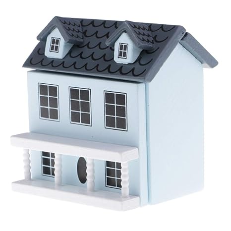 blue wooden dolls house