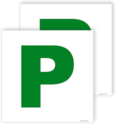 Sara Prints Pack of 2 P Plates Self Adhesive 180x180 mm P Sign