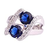 Psiroy Women's 925 Sterling Silver 3.2cttw Sapphire Quartz Filled Ring