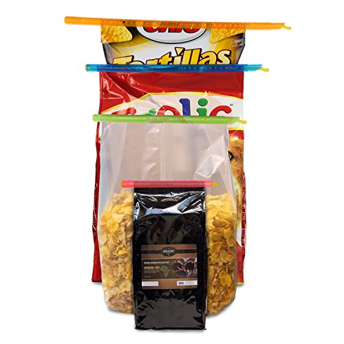 Chip Clips Plastic Bag Sealer Sticks by Kitchen Gadgets - 8 Pack, 4 sizes - Super Easy - Fold the Top of a Bag and Slide On a Bag Sealer Stick - Keeps Food Fresh - Thin, Compact, Reusable, Durable - Thumbnail 4