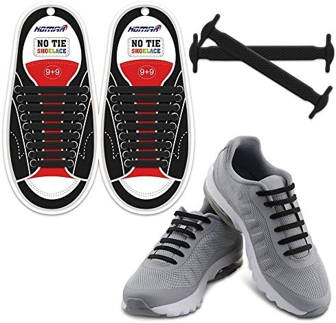 No Tie Shoelaces for Kids - Best in Sports Fan – Waterproof Silicon Flat Elastic Athletic Running Shoe Laces with Multicolor for Sneaker Boot Board Shoes and Casual (black)