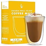 Kitchables Double Wall Glass Coffee Mugs Set of