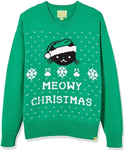Ugly Fairisle Unisex Adult Crew Neck Long Sleeve Jacquard at Front Pullover
