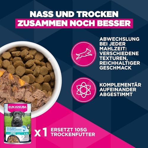 Hundefutter Trocken mit frischem Huhn für große Rassen, Premium Trockenfutter für ausgewachsene Hunde, 15 kg