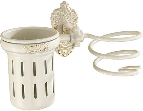 Amazon Co Jp ブロードライヤーホルダーアイボリーホワイトヘアドライヤーラック無料パンチチューブホルダー浴室用アクセサリーに最適理髪店 ホテルシャワールームなど ホーム キッチン