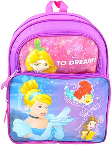 Disney Princess "Dare To Dream" Cinderella, Belle, Ariel &amp; Rapunzel 16" Backpack