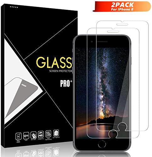 Loisa iPhone 8, 7, 6S, 6 Screen Protector Glass [2 Pack], Full Coverage HD Tempered Glass, 9H Hardness, Anti-Scratch Screen Protector for Apple iPhone 8, 7, iPhone 6S, iPhone 6