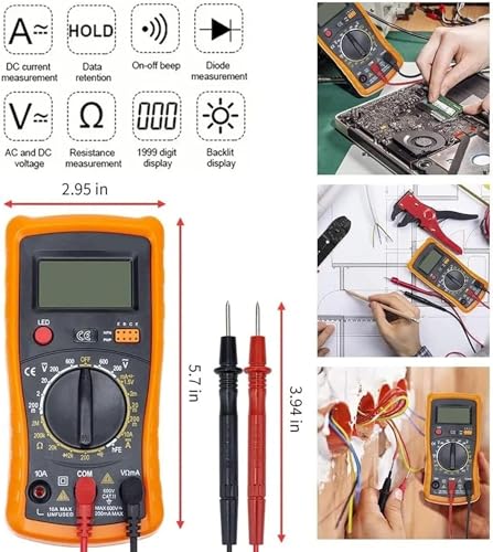 Tin Electric Soldering Irons Kit 25 in 1 with Tool Box Adjustable Temperature 200-450℃,Electronic Soldering Set Digital Multimeter,Soldering Iron Tips etc