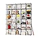 KOUSI Storage Cubes Wire Grid Modular Metal Cubbies Organizer Bookcases and Book Shelves Origami Multifunction Shelving Unit, Capacious Customizable (Black, 30 Cubes)
