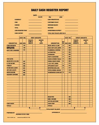 Centurion 100065 Daily Cash Register Report Pack Of 50 Amazon