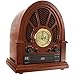 Victrola Vintage Wooden AM/FM Radio with Bluetooth and CD Player, Mahogany