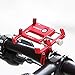 MaxMiles Motorcycle and Bicycle Cell Phone Holder Aluminum Universal Adjustable Phone Mount Smartphone Holder Bike Handlebar Phone Holder for iPhone X 5 6 7 8 Plus Samsung LG (w/Bottom Support red)