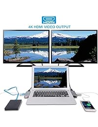 Catnee, adaptador concentrador con múltiples puertos de USB C a USB   HDMI, puerto de carga de tipo C, salida HDMI 4K, lector de tarjeta TF   SD, 2 puertos USB 3.0 para las Macbooks, 6 en 1, Gris espacial