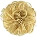FESHFEN Messy Bun Hair Piece Hair Bun Scrunchies Synthetic Light Bleach Blonde Curly Wavy Chignon Ponytail Hair Extensions Thick Updo Hairpieces for Women Girls 1PCS