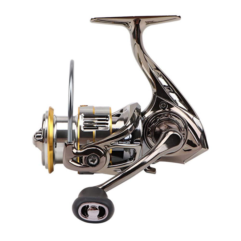 Fishing Reel, Brass 6+1 Clearance-free Bearings Reel with 15KG Braking Force for Saltwater Freshwater