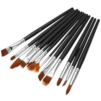 Newest Arrival 12pcs Paint Brushes Assorted Nylon Hair Watercolour