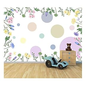 Bright Candy Color Flowers - Large Wall Mural, Removable Peel and Stick Wallpaper, Home Decor - 66x96 inches