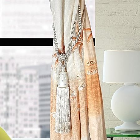 Tb3 Pair Of Curtain Rope Tie Back Tassels Large Luxury Acrylic