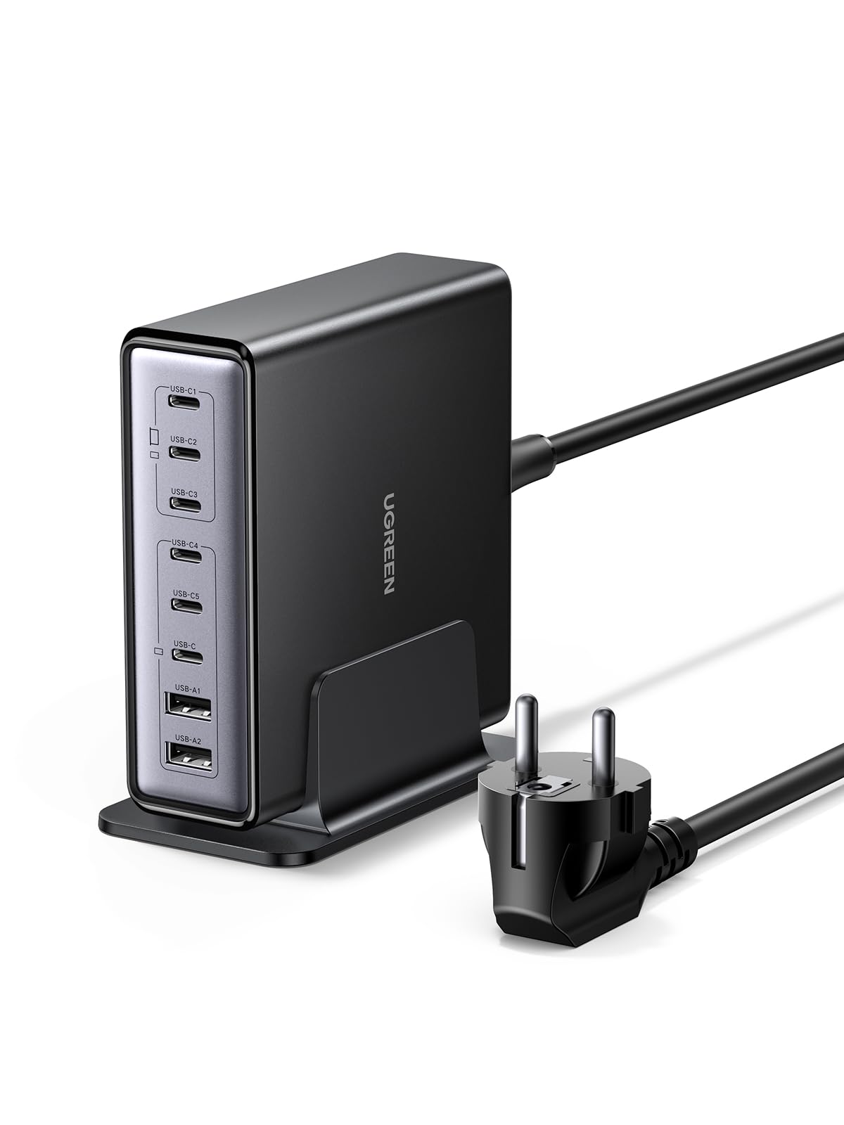 UGREEN USB C Ladegerät 200W GaN Netzteil 8-Port Desktop Ladestation PD Charger 100W Schnellladegerät mehrfach unterstützt PPS kompatibel mit MacBook Pro/Air, iPhone Serien, Galaxy Serien usw.