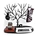 Tinksky Bracelet Necklace Holder Black Jewelry Organizer Stand Ring Tray Deer Antler Tree Design (Black)