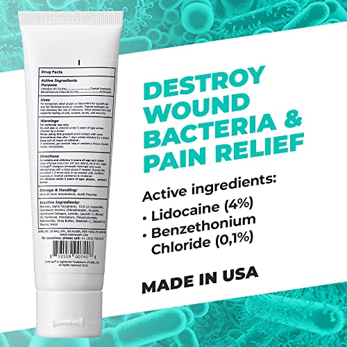 Forticept First Aid Burn Kit Antiseptic Wound Cleanser 4Oz & Burns Pain