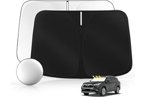 Sulagi Windshield Sun Shade for Toyo-ta Highlander 2020-2025 Foldable Sunshade Custom Fit Front Window Car Interior Accessories Protector Blocks UV Rays
