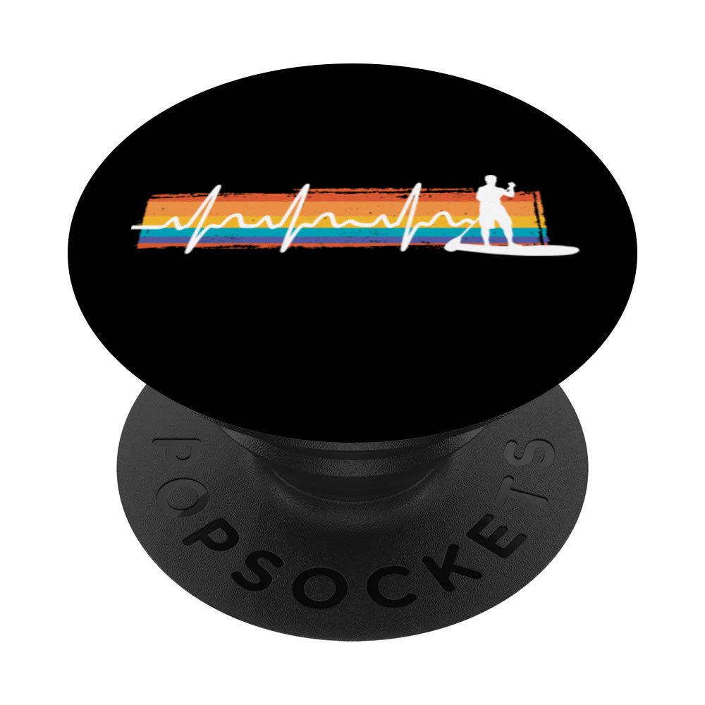 Heartbeat SUP Cool Stand Up Paddling Paddleboard Lover EKG PopSockets Grip and Stand for Phones and Tablets