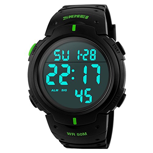 Men s digital sports watch led screen large face milita…