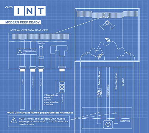 Innovative Marine Nuvo INT 100 Gallon Aquarium - Infinity Trapezoid Overflow and APS Aluminum Profile Series Stand - Matte Black