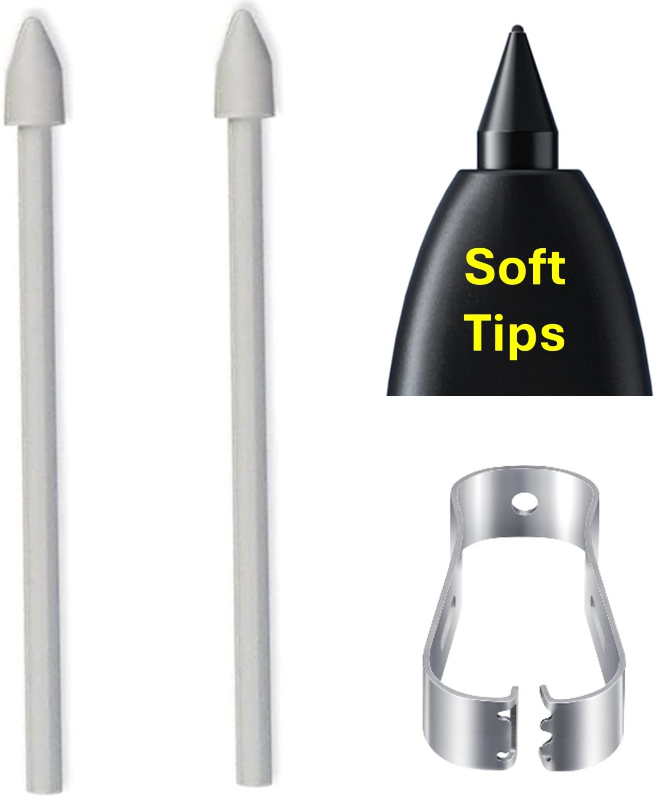 2PCS Soft Tips OEM Tab S10+/S10 Ultra Pen Tips,Nibs Replacement for Samsung Galaxy Tab S10/S10+ Plus/S10 Ultra Tablet All Verison Stylus S Pen Replacement Tips/Nibs+Tweezers (2*Soft Tips-White)