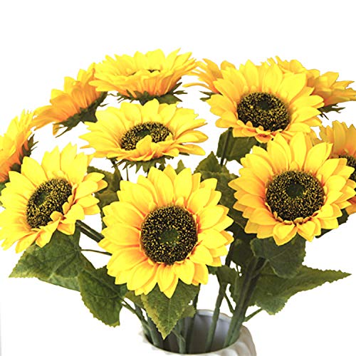 FagusHome Artificial Sunflowers 6 Bunches 27.56" Sunflower Decor