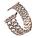 Wearlizer Compatible with Apple Watch Band 38mm 40mm iWatch Womens Cowboy Chain Wrist-Bands Stainless Steel Replacement Strap Metal Bracelet Removal Link Series 5 4 3 2 1 Sport Edition-Deep Rose Gold