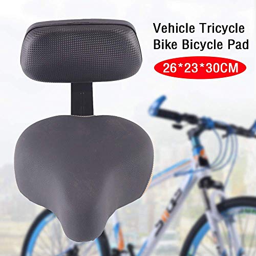 DONNGYZ Wide Saddle Seat Universal Cushion Bicycle Tricycle Bike Pad Saddle Back Rest with Backrest Suitable for Electric Vehicle Bicycle(US Stock)