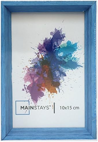 Ultimateod International Designs Linear Classic Wood Picture Frame, Holds 4''x6 ''Picture, 4 colours (Blue)