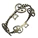 Q&Q Fashion Retro Gold Plated Victorian Vintage Skeleton Key Heart Cross Bridal Steampunk Cuff Bracelet Bangle