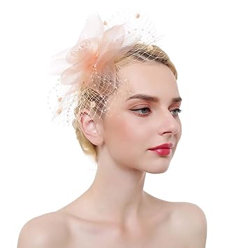 Zoestar Tea Party Fascinators Flower Mesh Hair Clip And Headband
