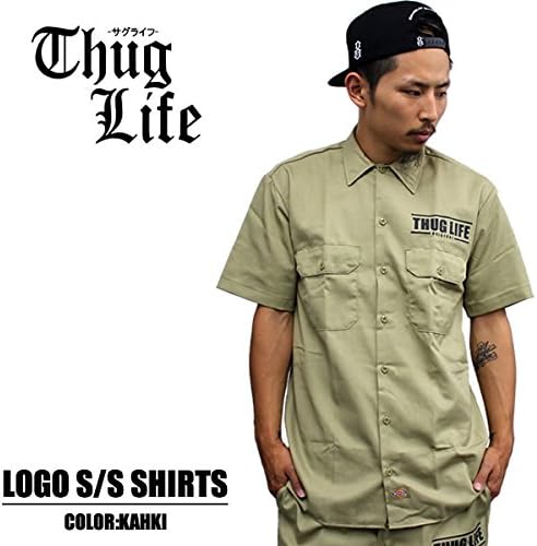 Amazon 3391 Thuglife サグライフ 半袖シャツ Thug Angular Shape Shirts カーキ シャツ 通販