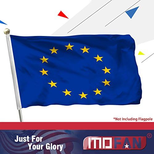 MOFAN European Union EU Flag Polyester 3x5ft Nicely Stitched and Vivid Bright Color with 2 Solid Grommets Indoor/Outdoor Home Garden Decorations