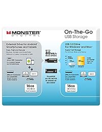 Monster Digital 20861 On The Go Value Pack (16GB de disco flash USB OTG USB 3.0 y 16 gb usb 3.0)