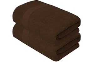 Textila Bath Sheets - 35x70 Inch Oversized 100% Cotton Towels, Super Soft, Highly Absorbent & Lightweight - Ideal for Everyday Use, Spa & Hotel (Brown - Pack of 2)